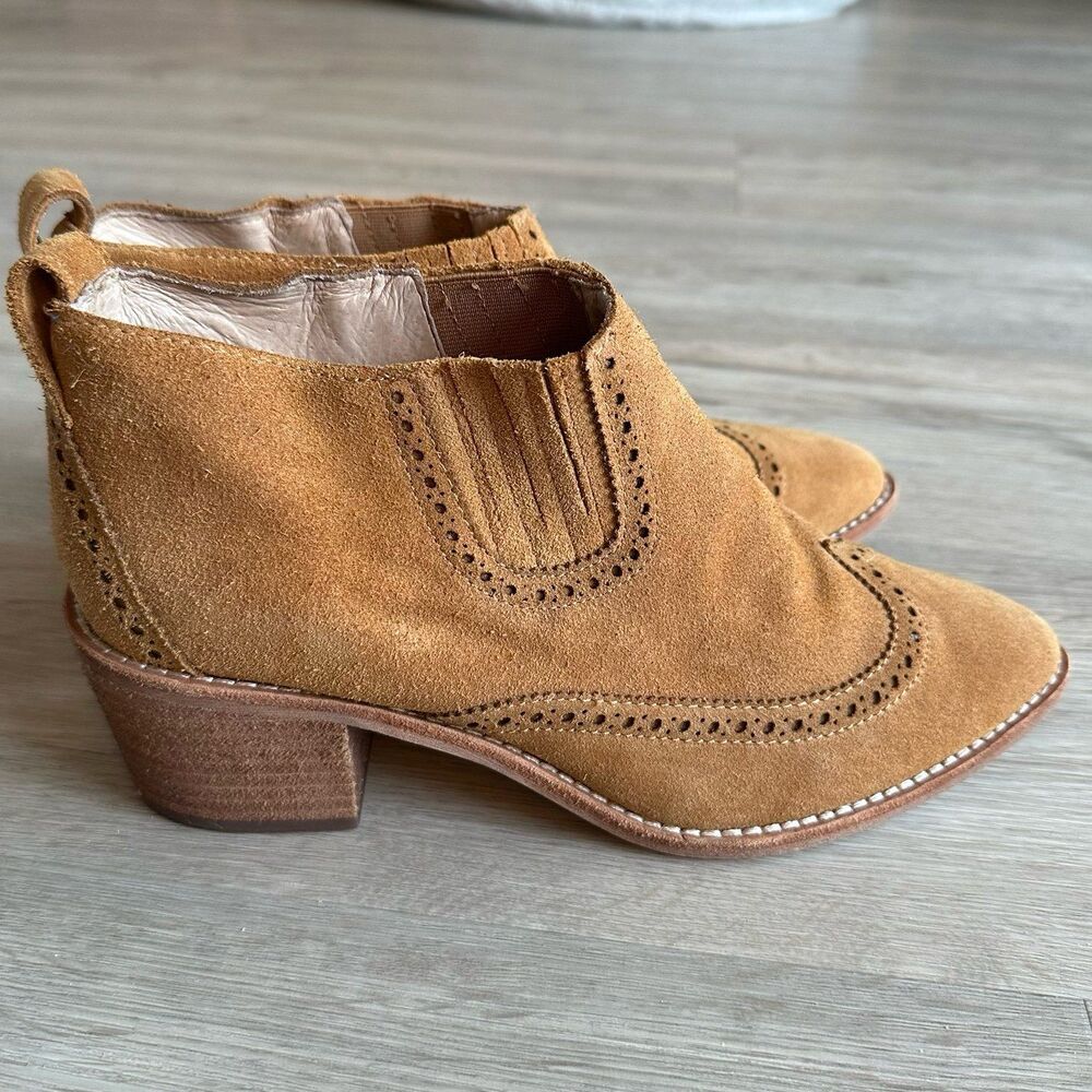 Madewell The Grayson Brogue Chelsea Bootie J8292 Suede Ankle Boots US Size 8 - Picture 2 of 9
